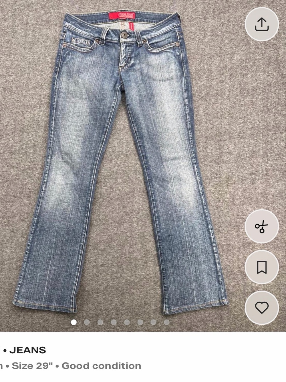 GUESS Women's Mid-Blue Bootcut Jeans with Faded Wash